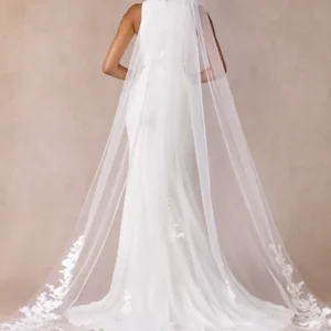 Floral Lace Chapel Length Veil
